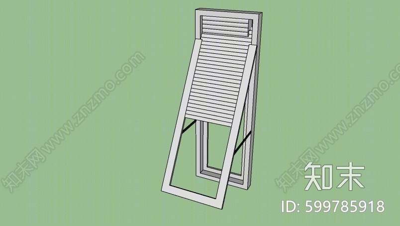 现代木质百叶窗SU模型下载【ID:599785918】