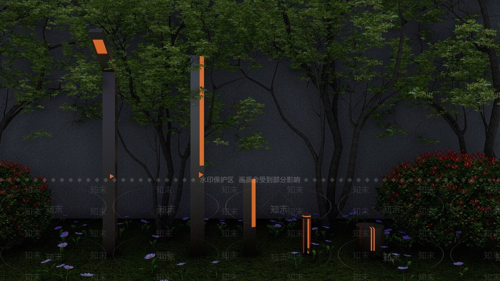 现代路灯组合SU模型下载【ID:299789013】