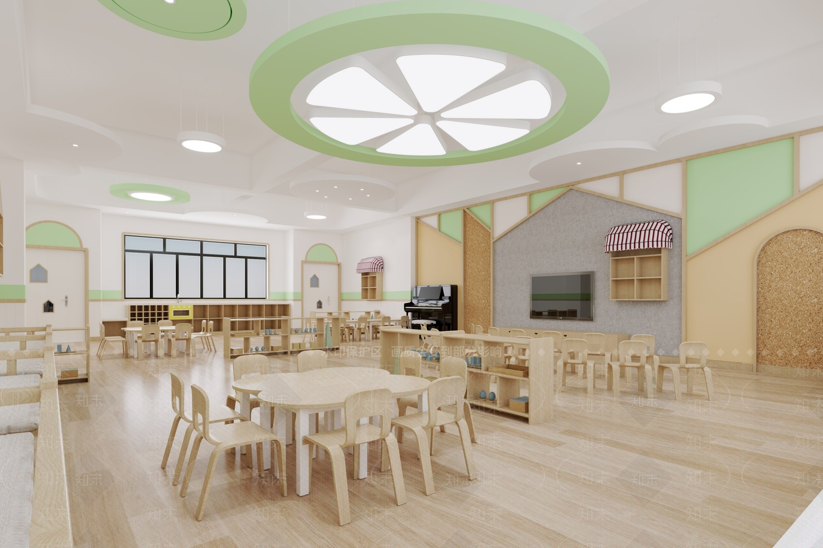 现代幼儿园教室3D模型下载【ID:399795925】
