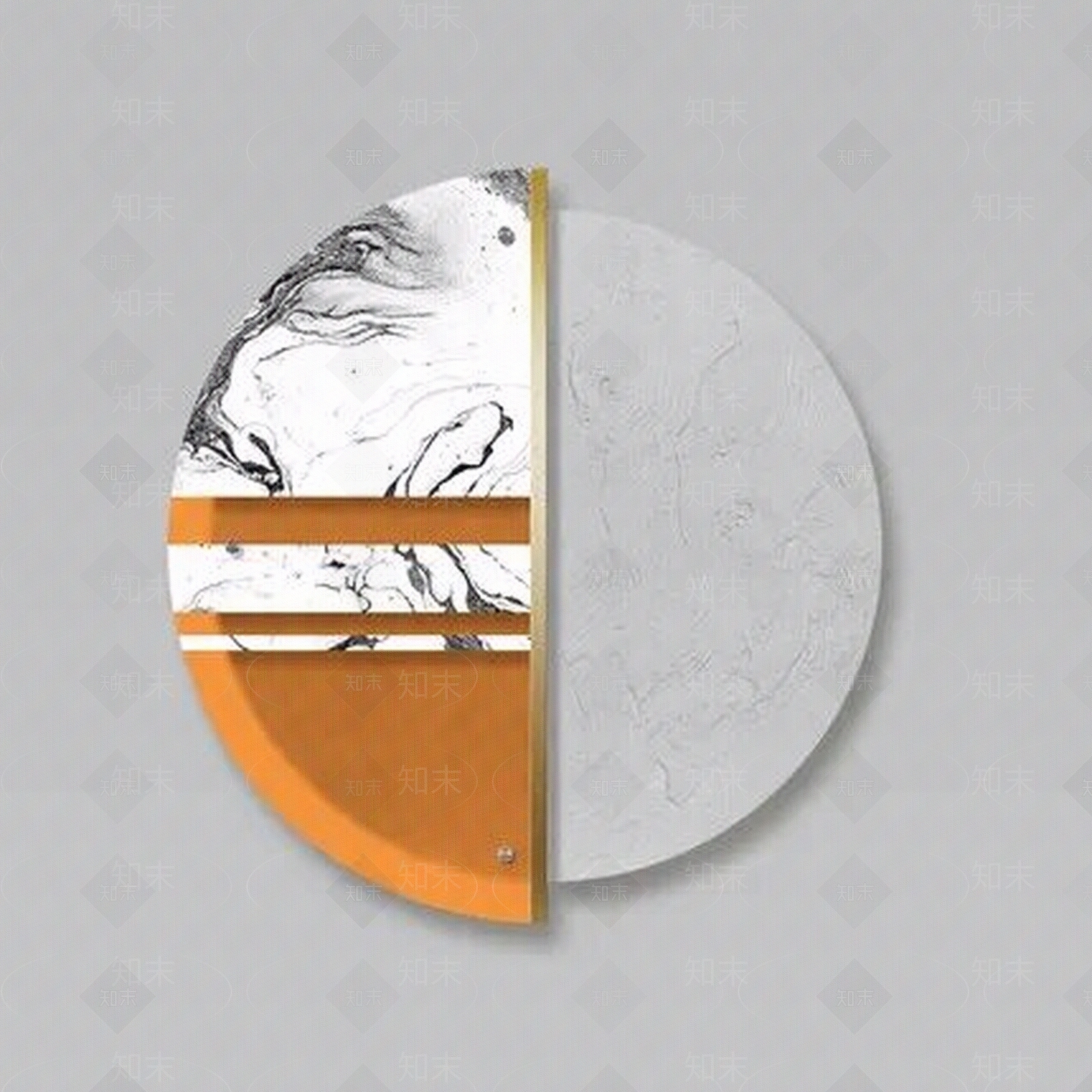 新中式客厅沙发背景墙装饰画手工抽象立体圆形玄关挂画卧室床头画贴图下载【ID:199795047】