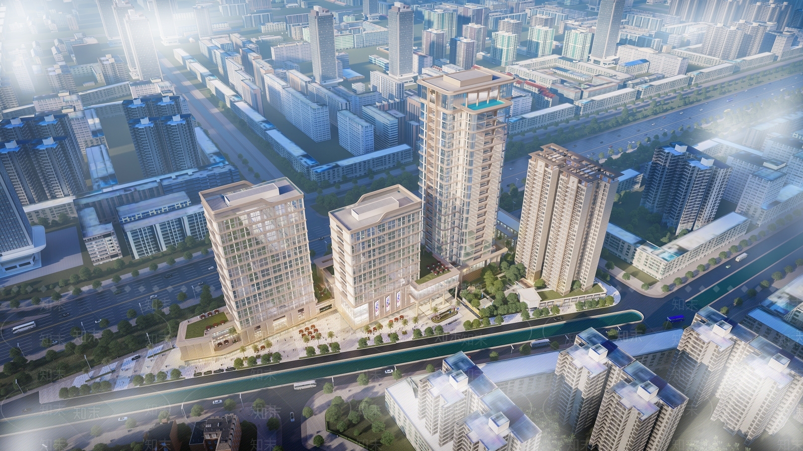 现代高层住宅SU模型下载【ID:299797780】