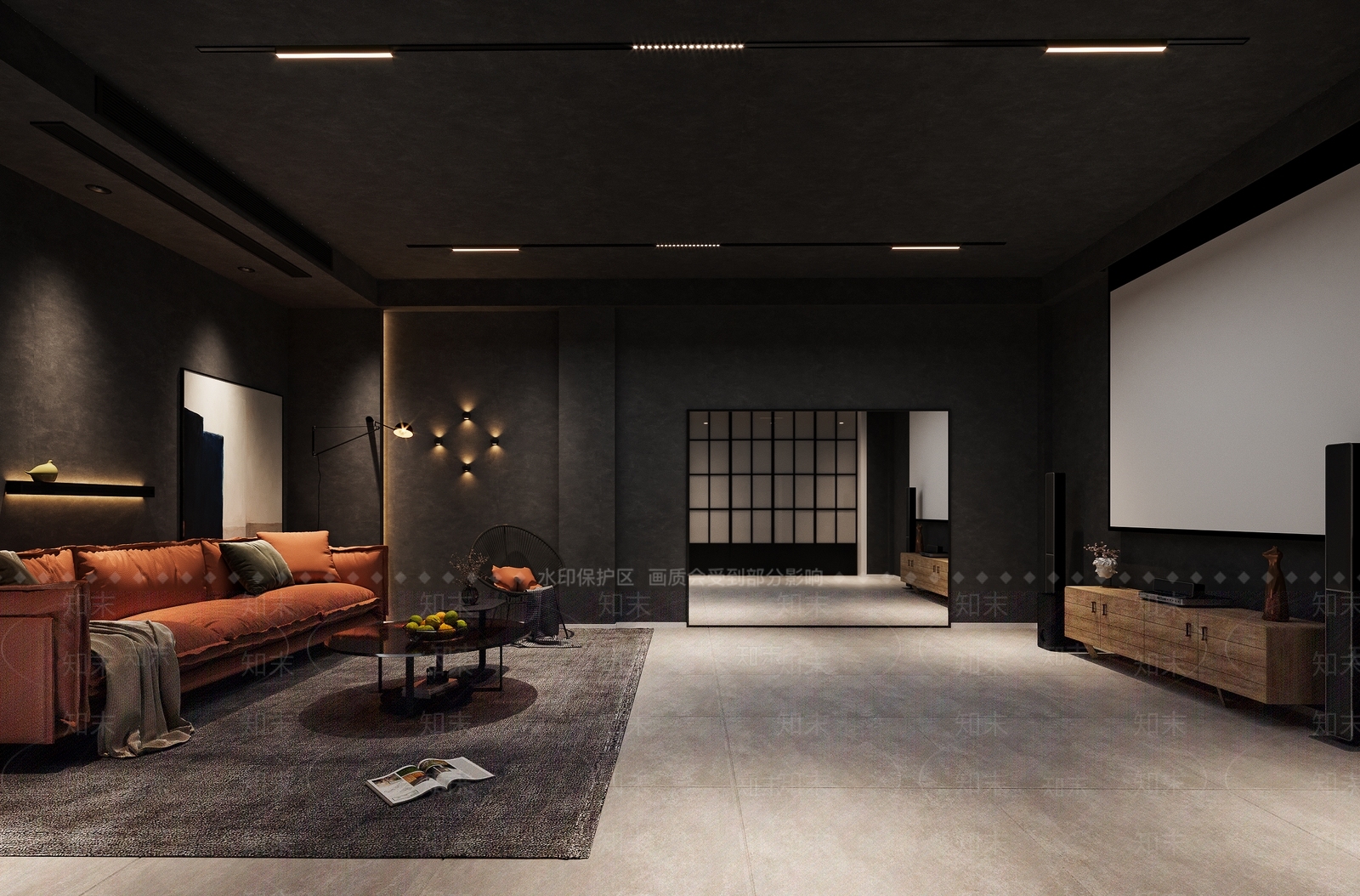 现代家居影音室3D模型下载【ID:899799957】
