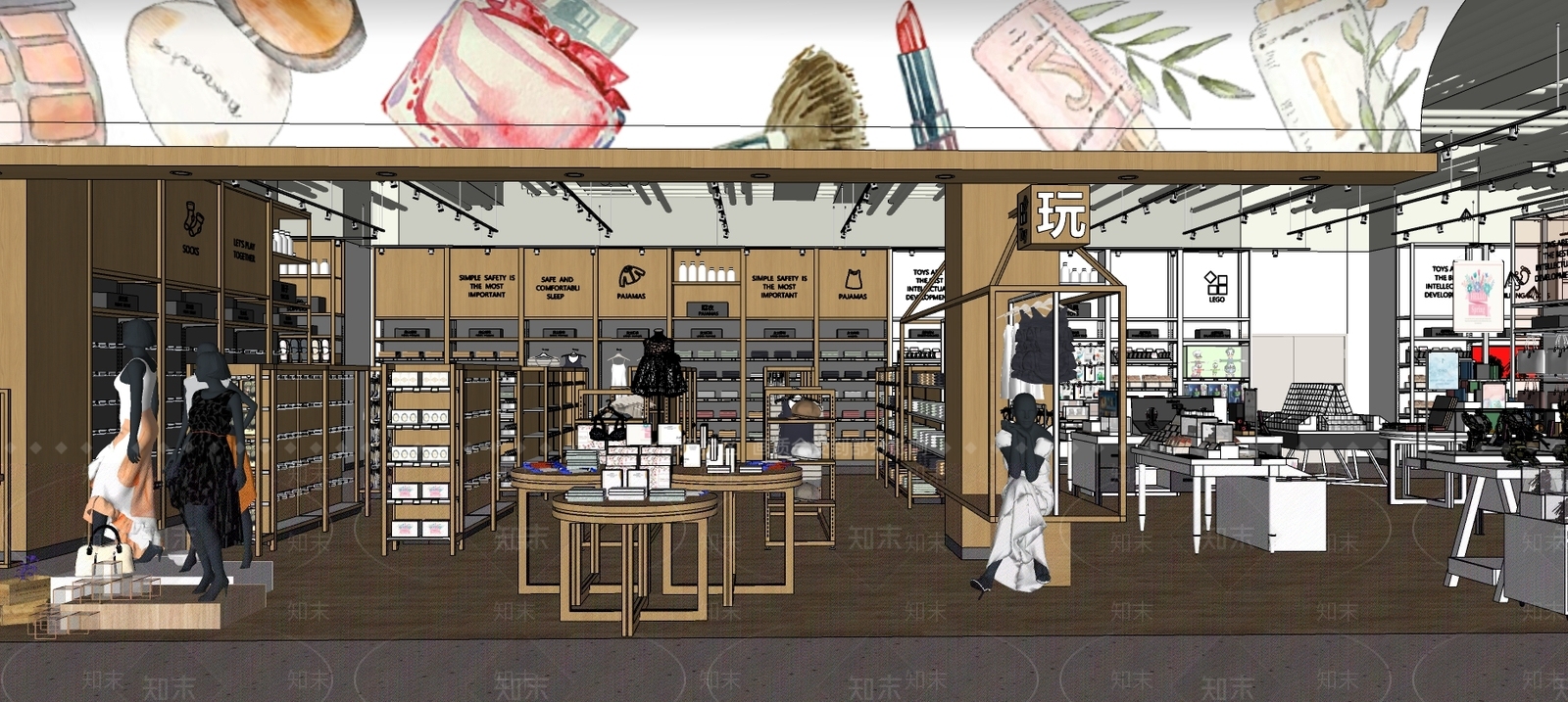 现代超市SU模型下载【ID:899811348】