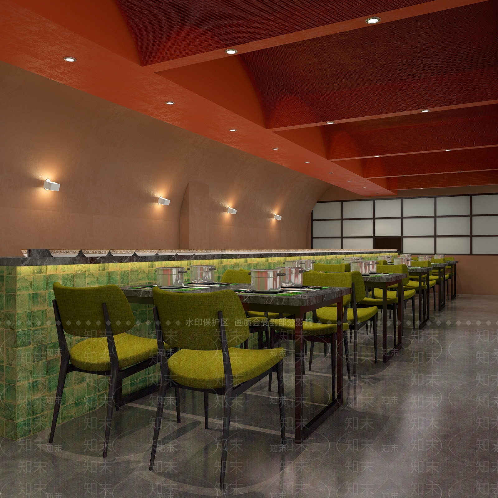 现代旋转小火锅店3D模型下载【ID:399836250】