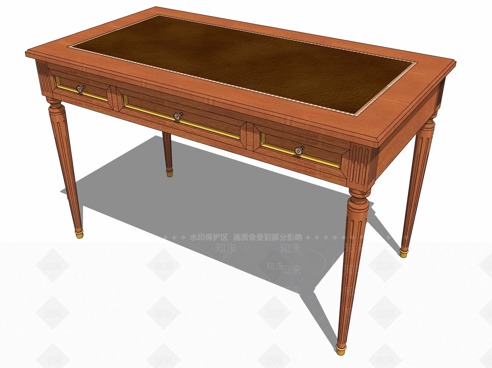 欧式书桌SU模型下载【ID:699840727】