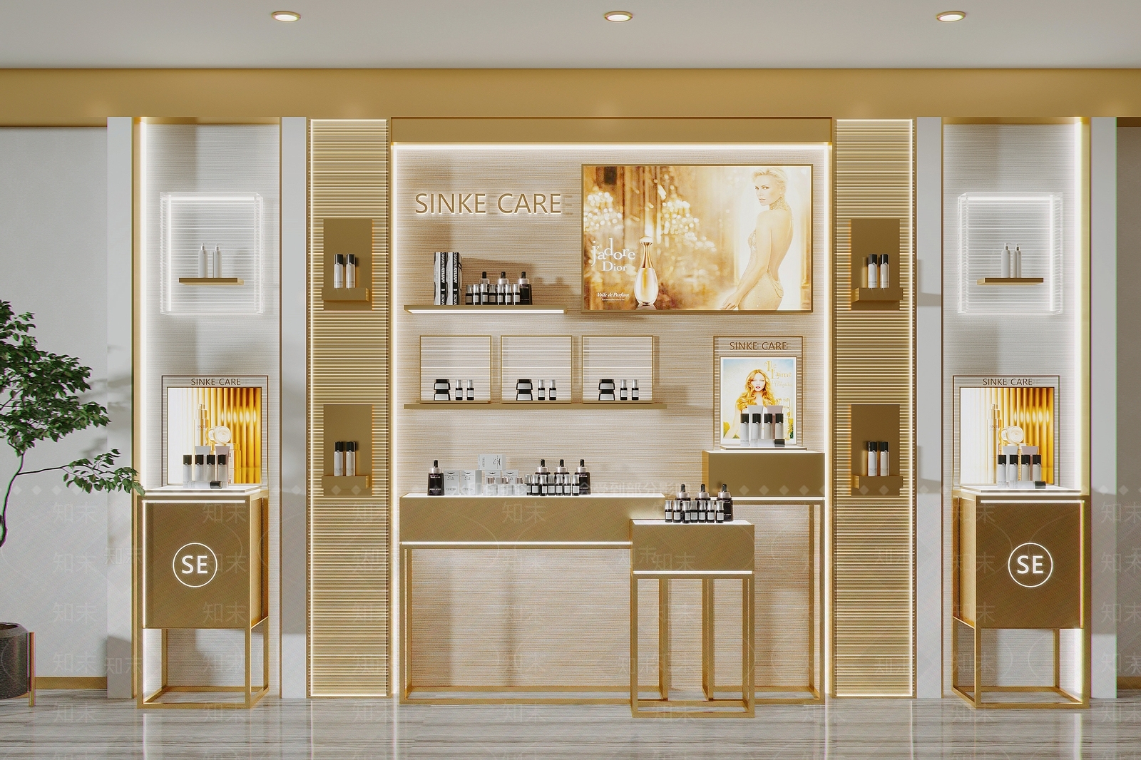 现代化妆品货柜SU模型下载【ID:999843137】