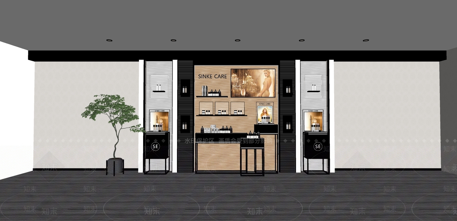 现代化妆品货柜SU模型下载【ID:999843137】