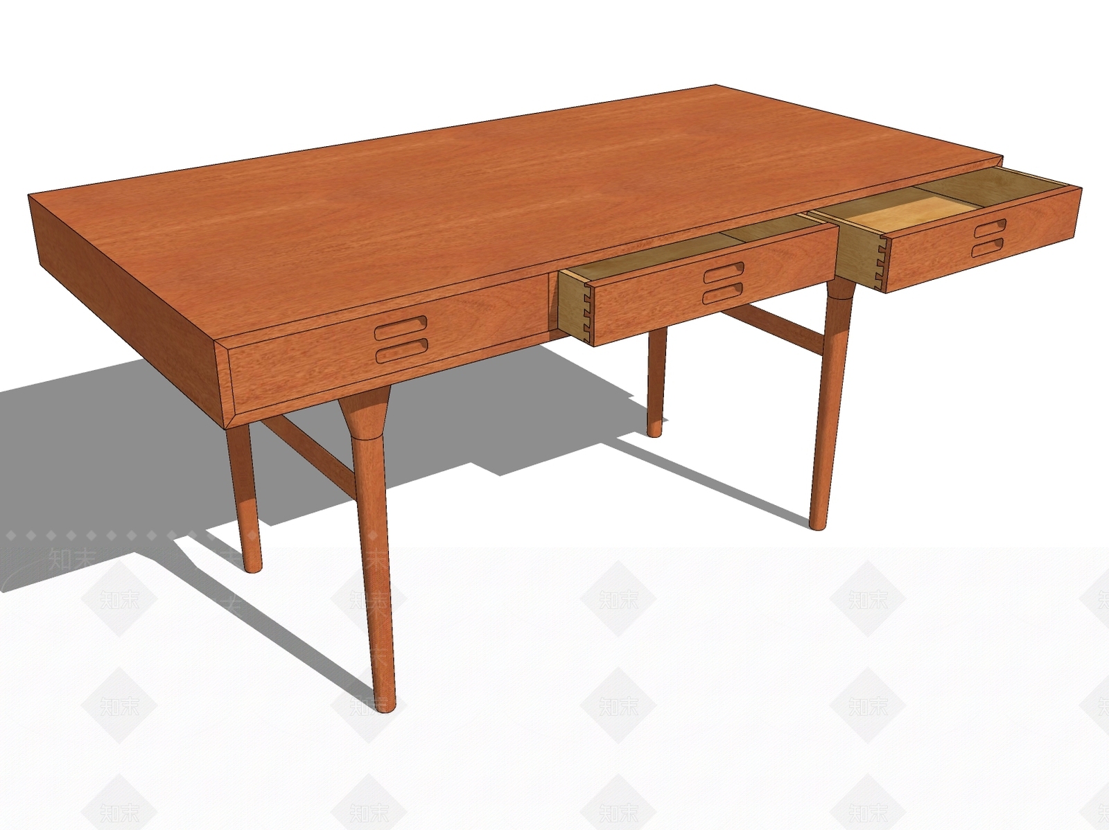 欧式书桌SU模型下载【ID:699845782】