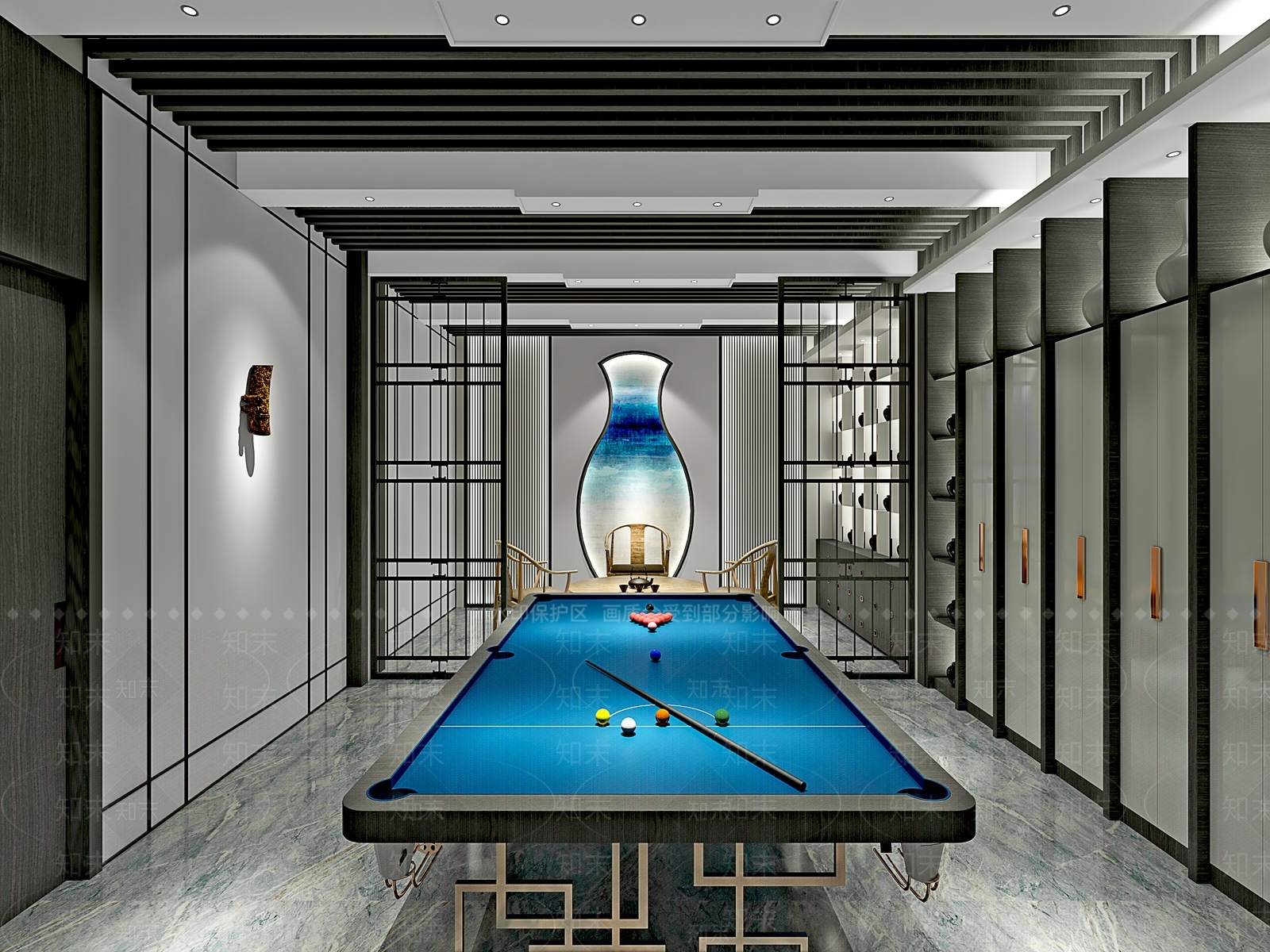 现代桌球室3D模型下载【ID:999846960】