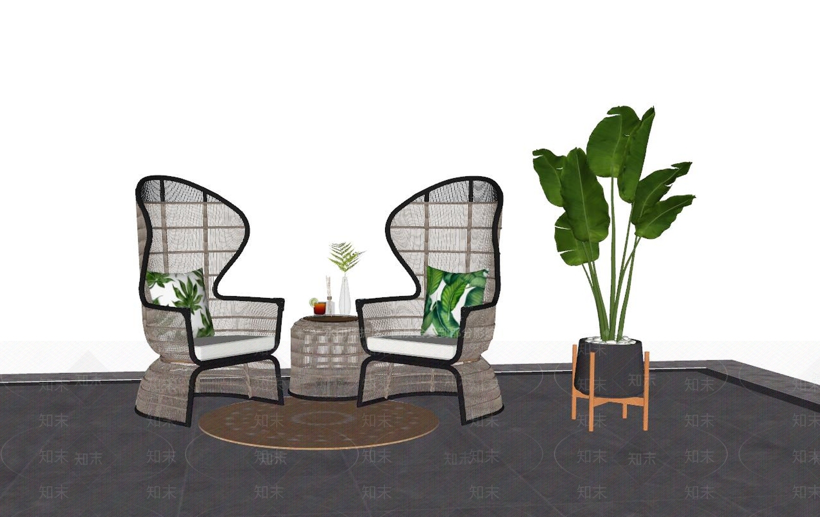 现代休闲椅SU模型下载【ID:499858219】