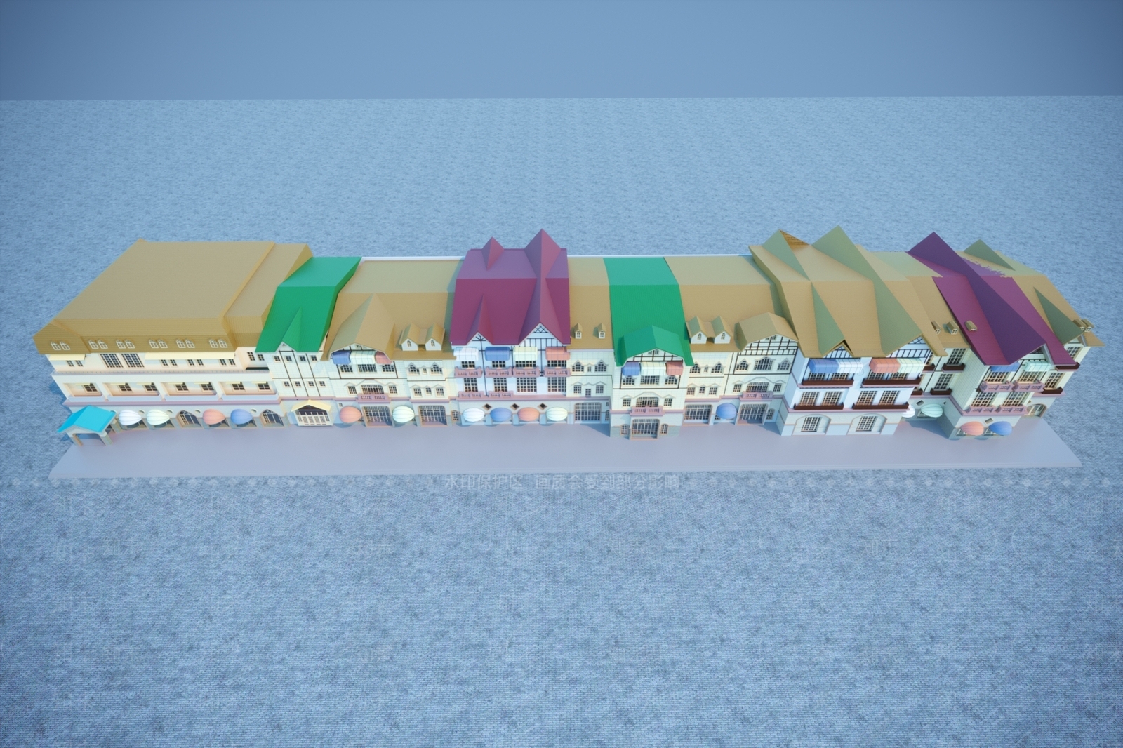 欧式住宅区3D模型下载【ID:599871404】
