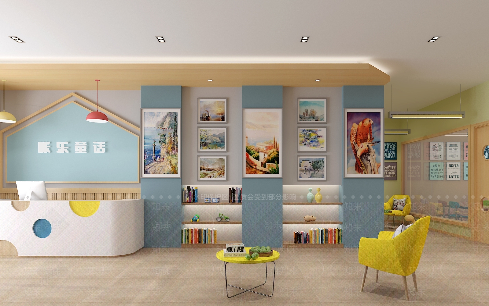 现代儿童画室前台SU模型下载【ID:399872324】