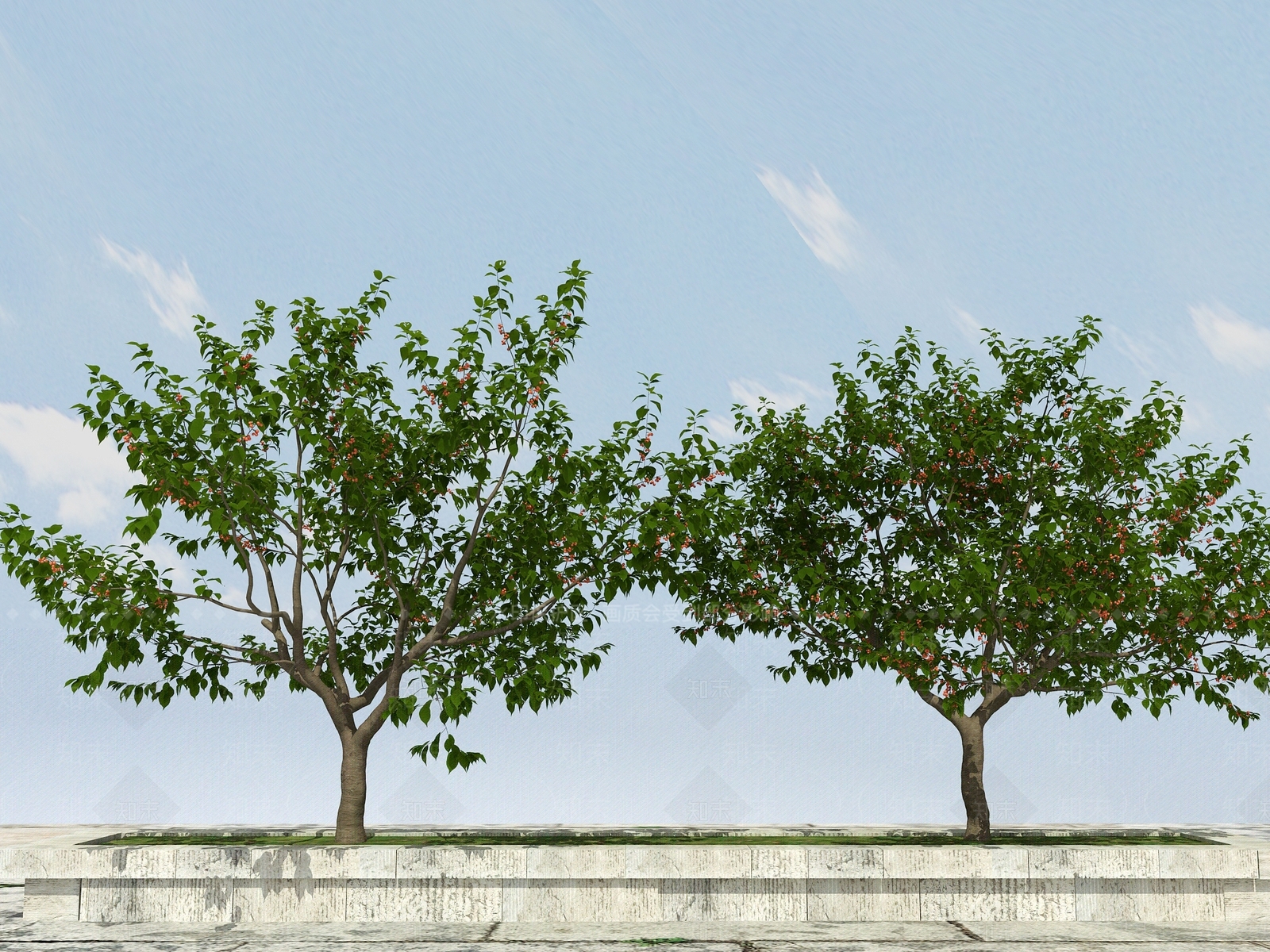 现代树木3D模型下载【ID:399883605】