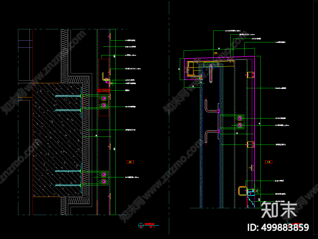 铝板幕墙cad施工图下载【ID:499883859】