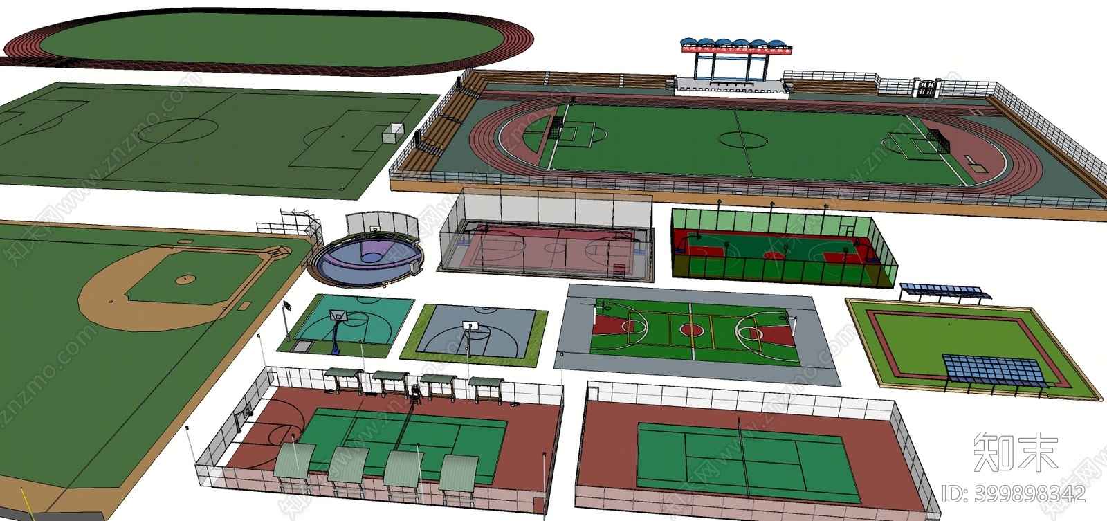 现代足球场SU模型下载【ID:399898342】
