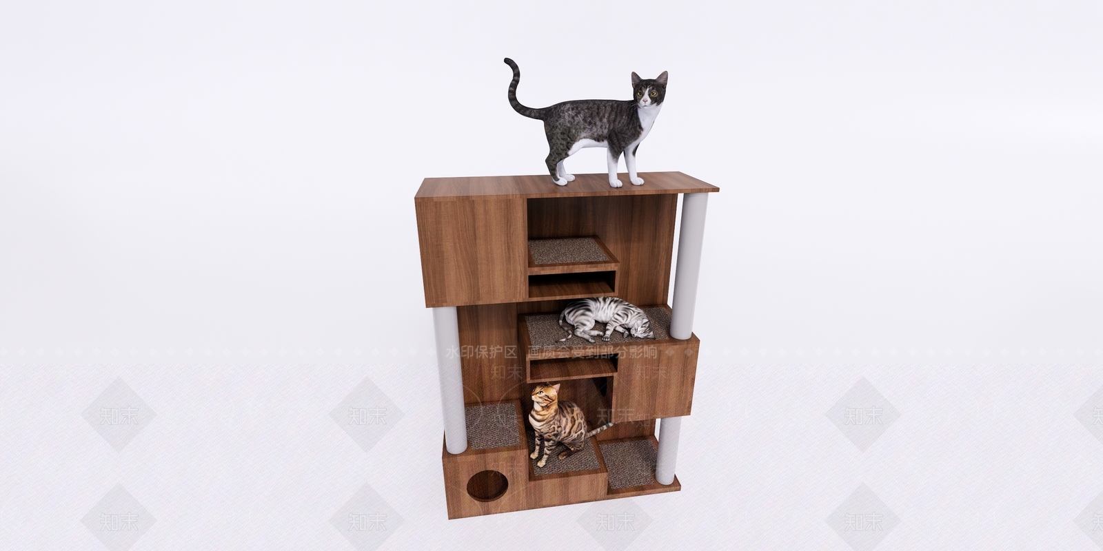 现代猫爬架SU模型下载【ID:399899322】