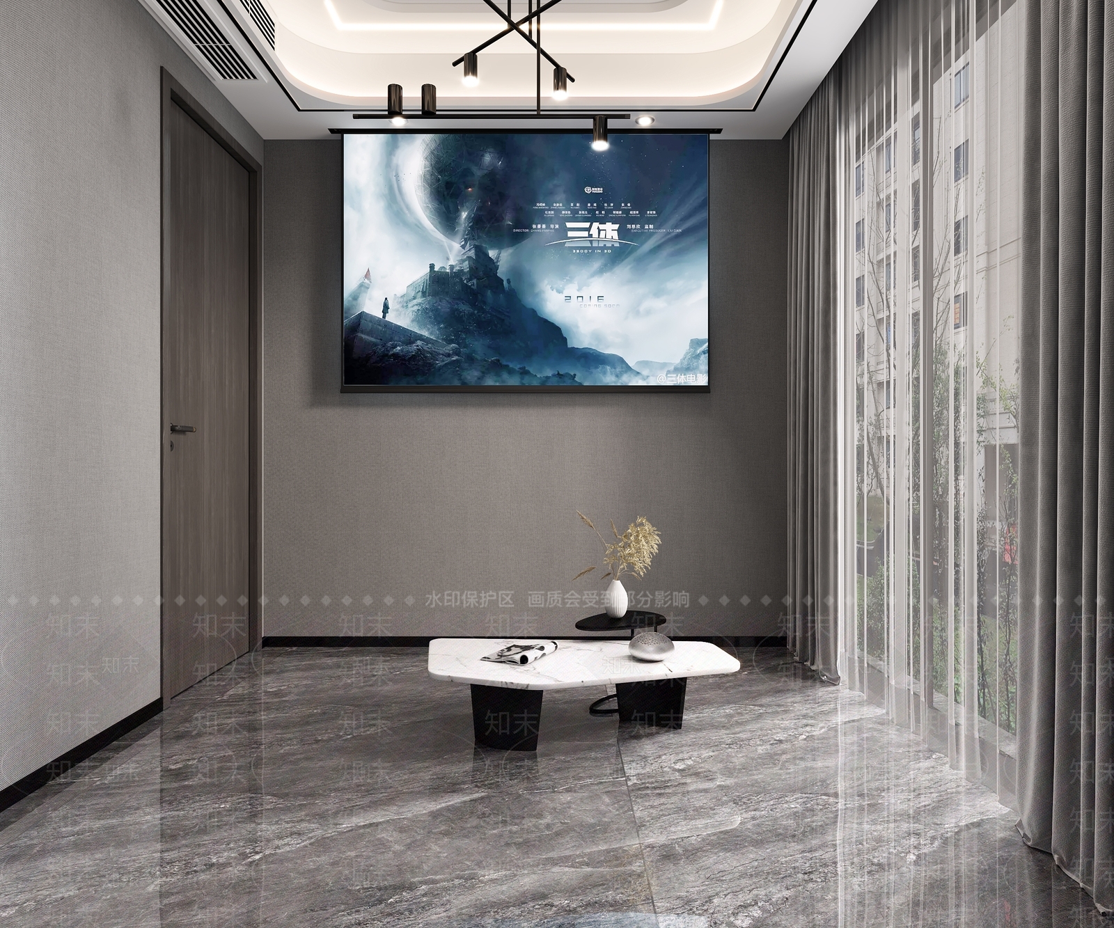 现代家庭影音室3D模型下载【ID:899912952】