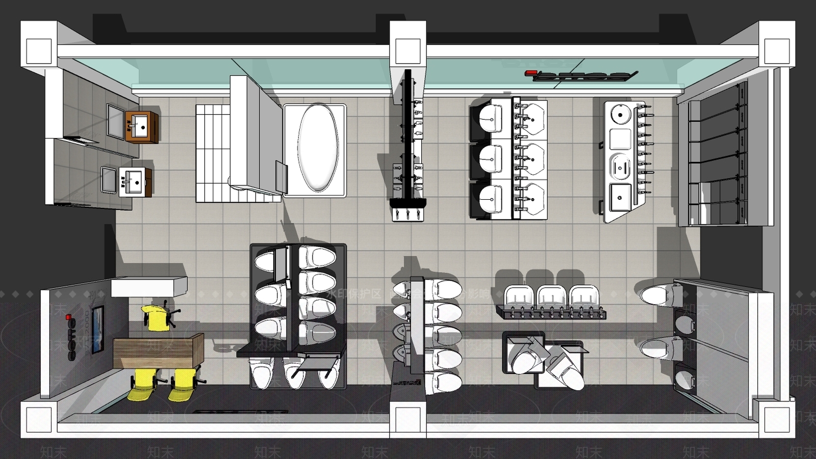 现代洁具商业展厅SU模型下载【ID:999912194】