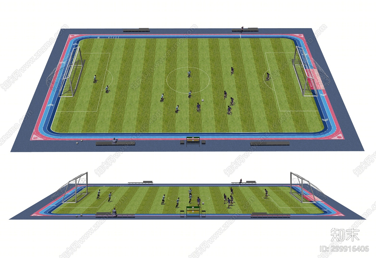 现代足球场SU模型下载【ID:299916406】