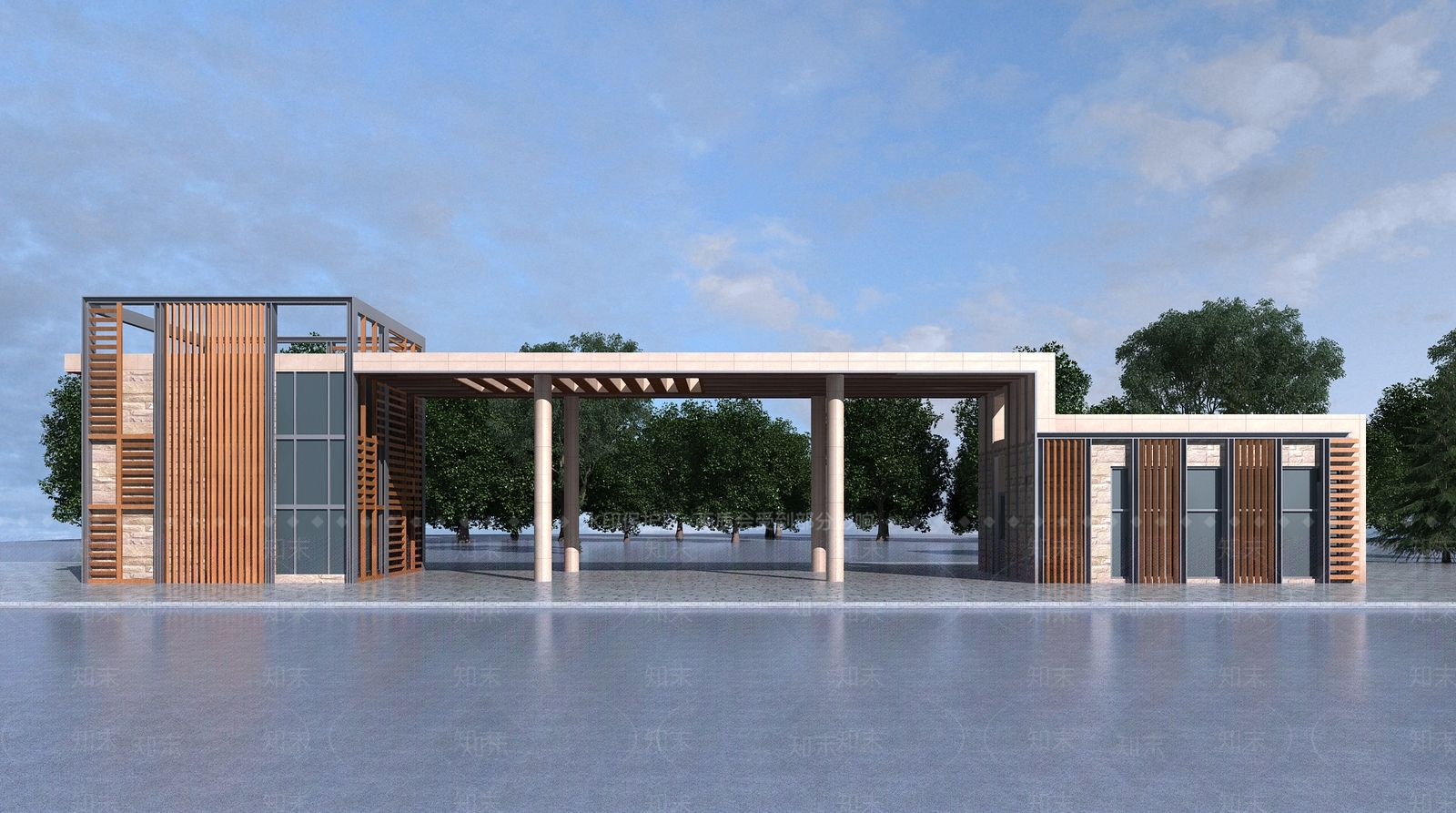 现代企业工厂大门3D模型下载【ID:899919686】