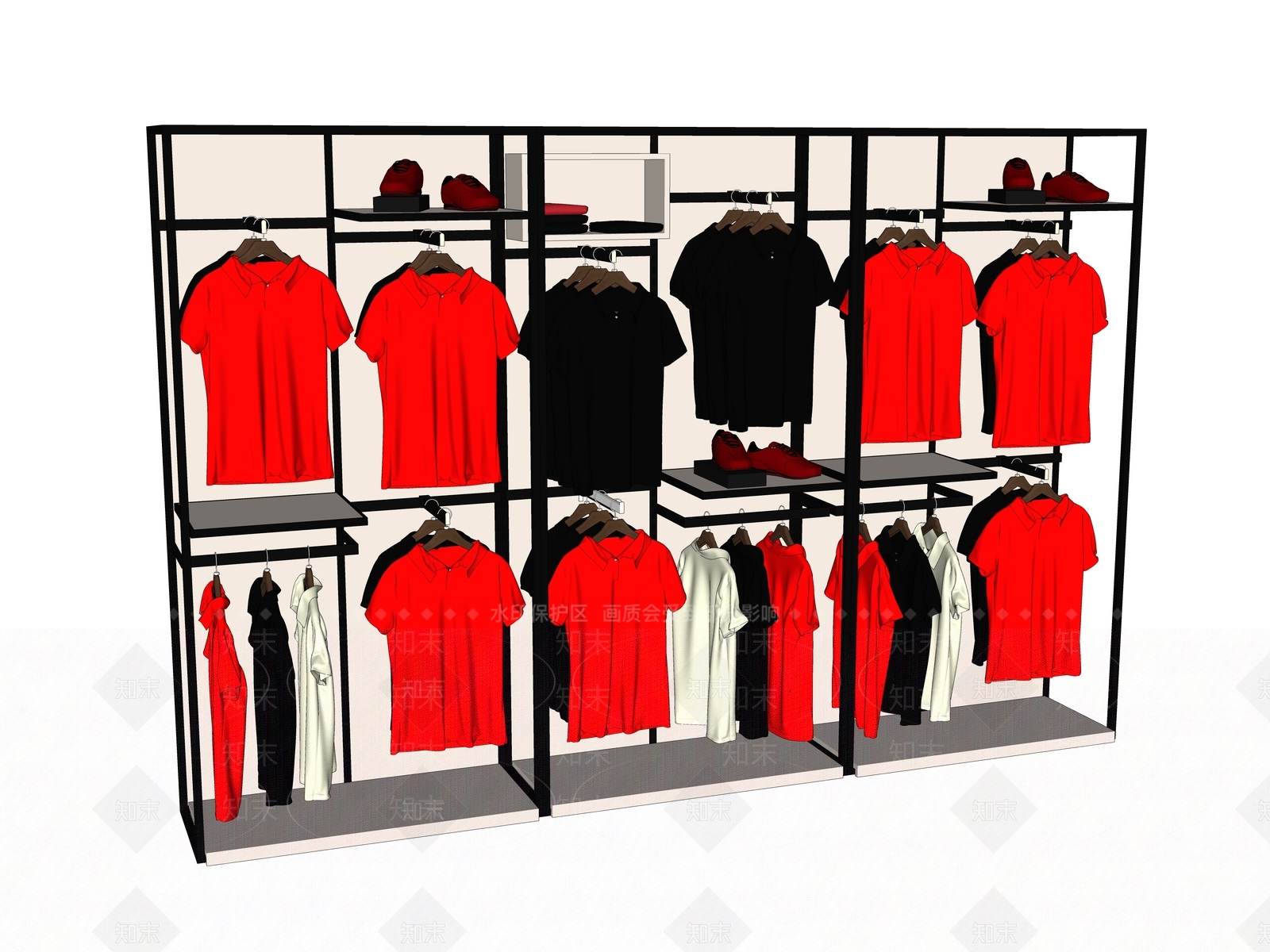 现代服装展架SU模型下载【ID:799936139】