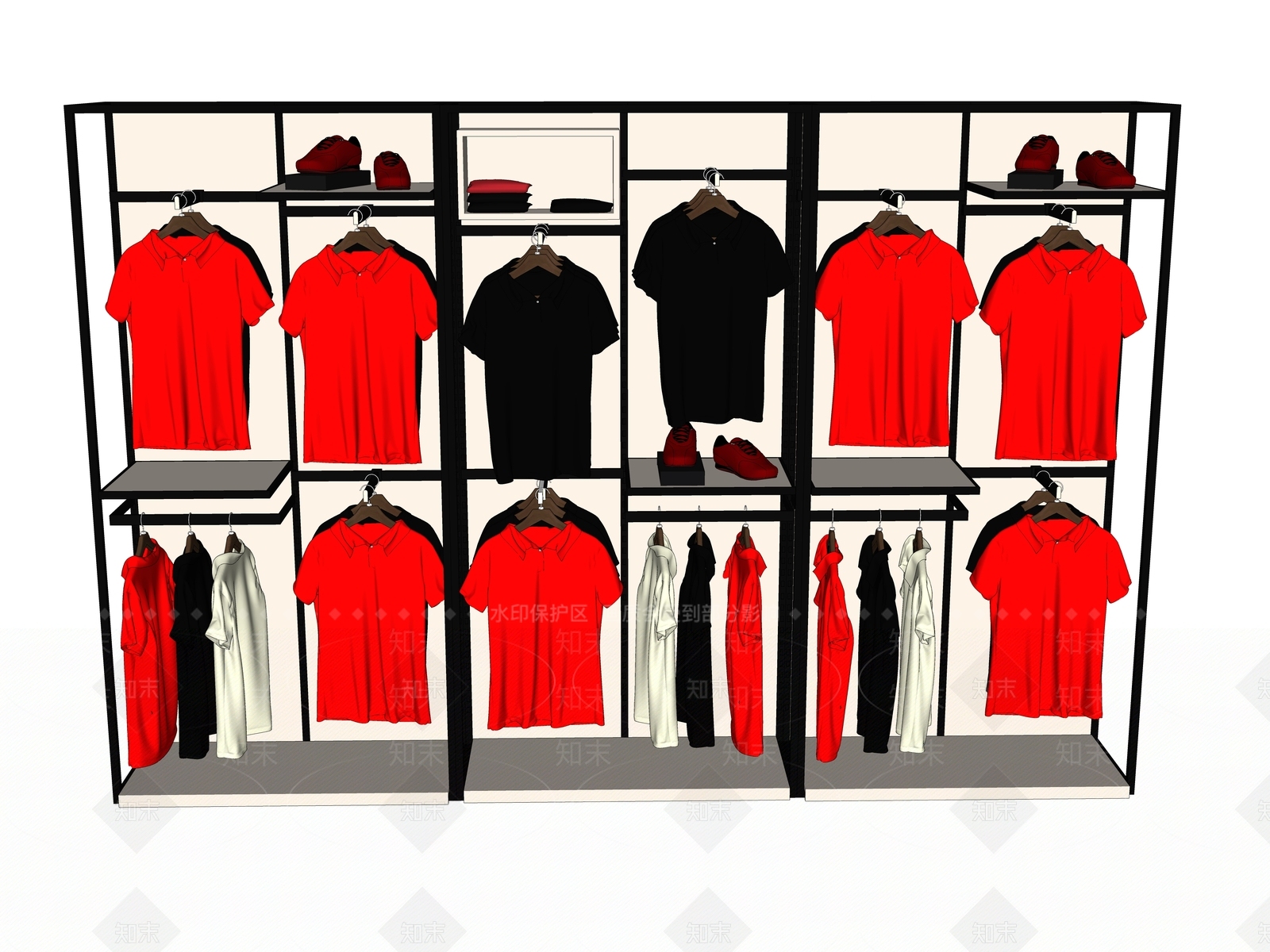 现代服装展架SU模型下载【ID:799936139】