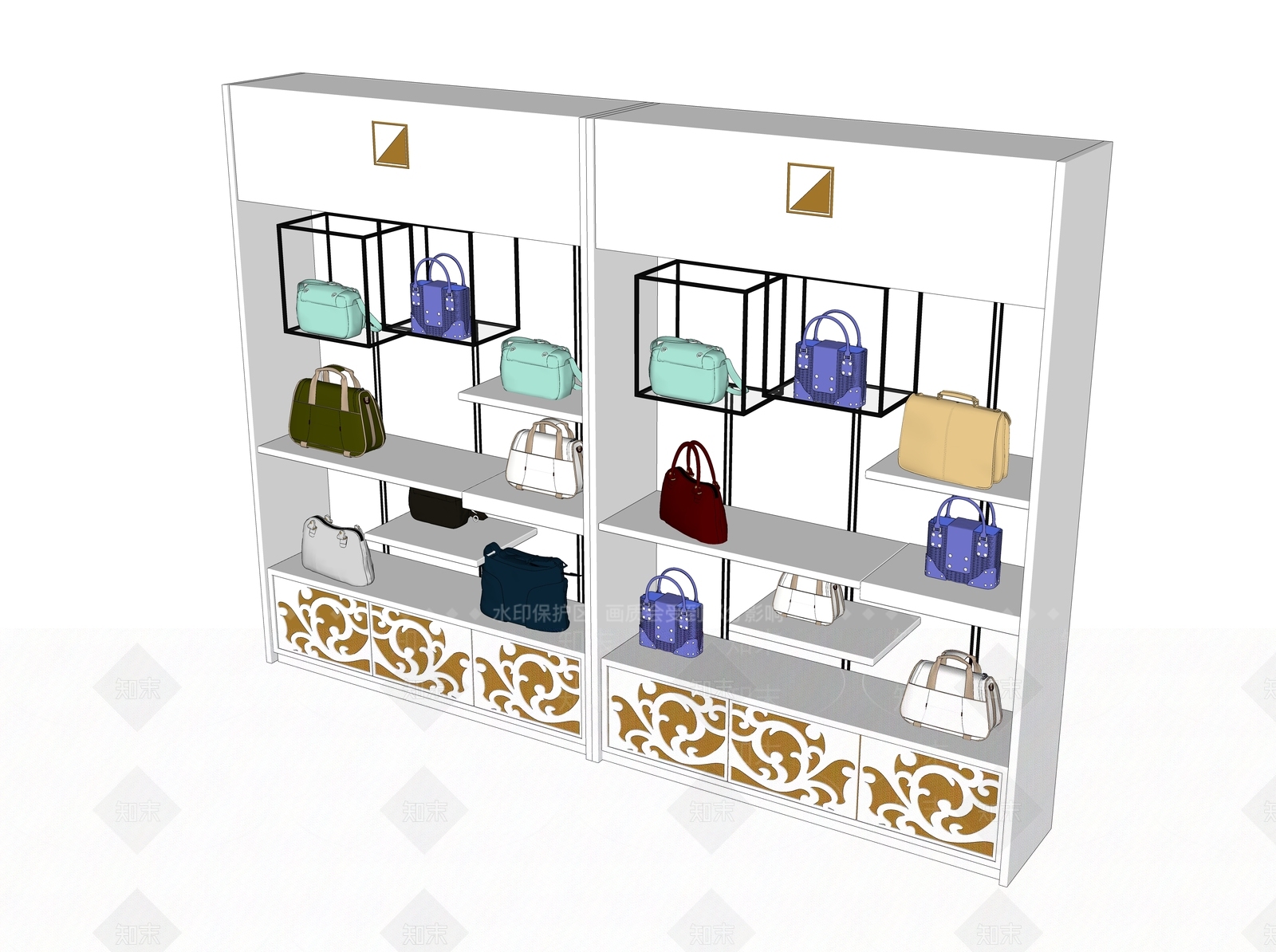 现代包包展架SU模型下载【ID:799941177】