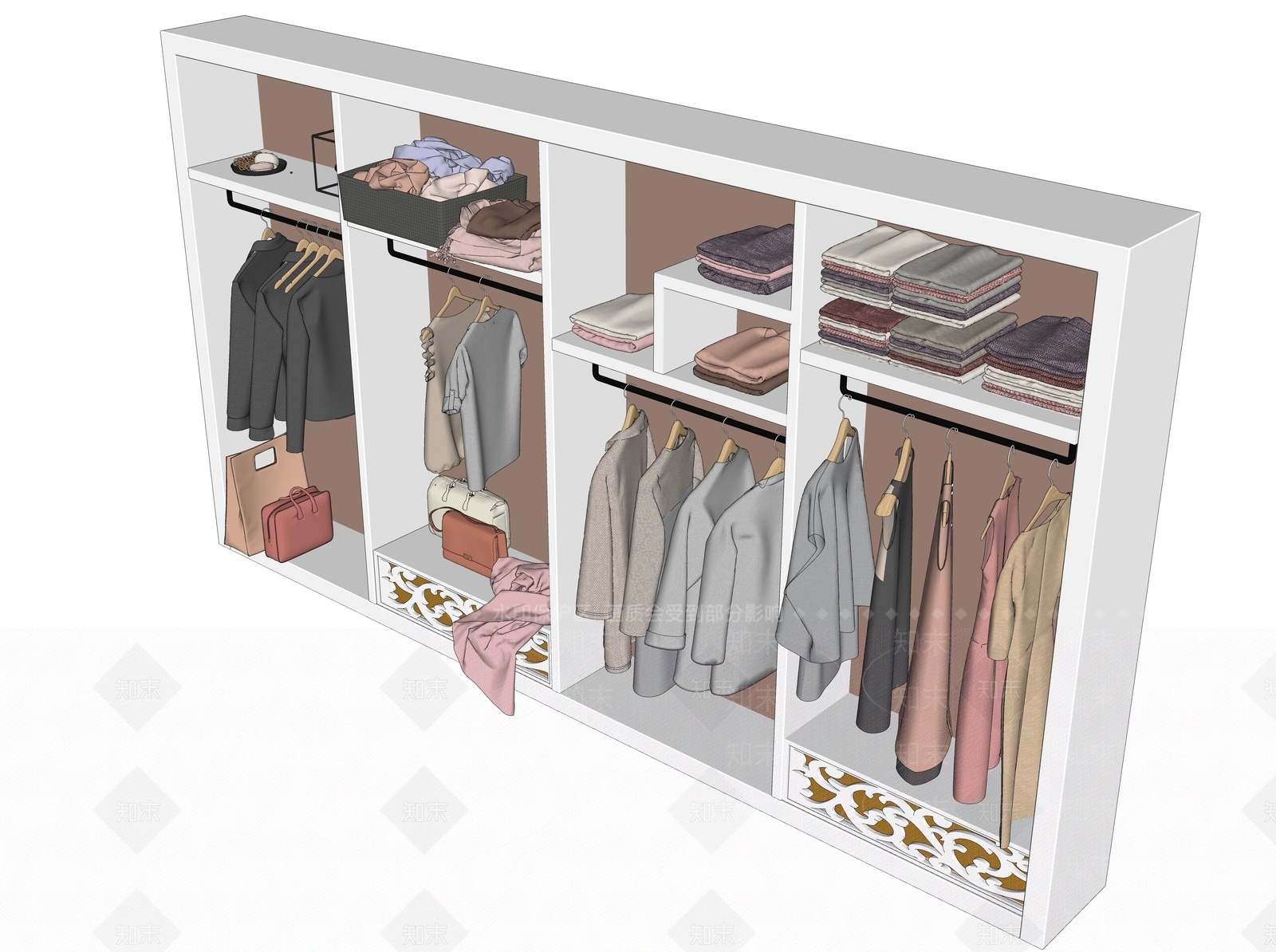 现代服装展架SU模型下载【ID:799941195】