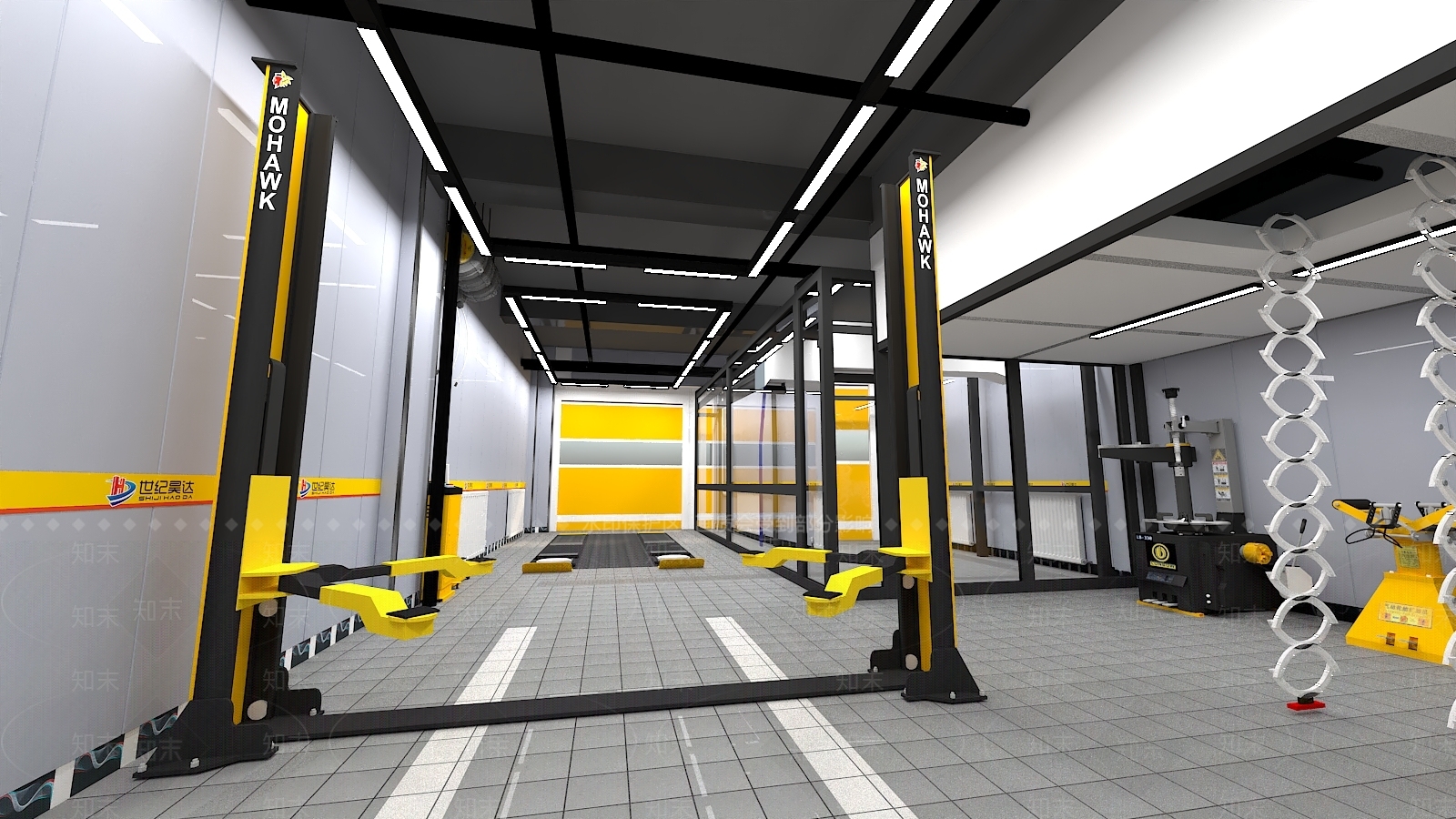 工业风汽车维修店SU模型下载【ID:199942273】