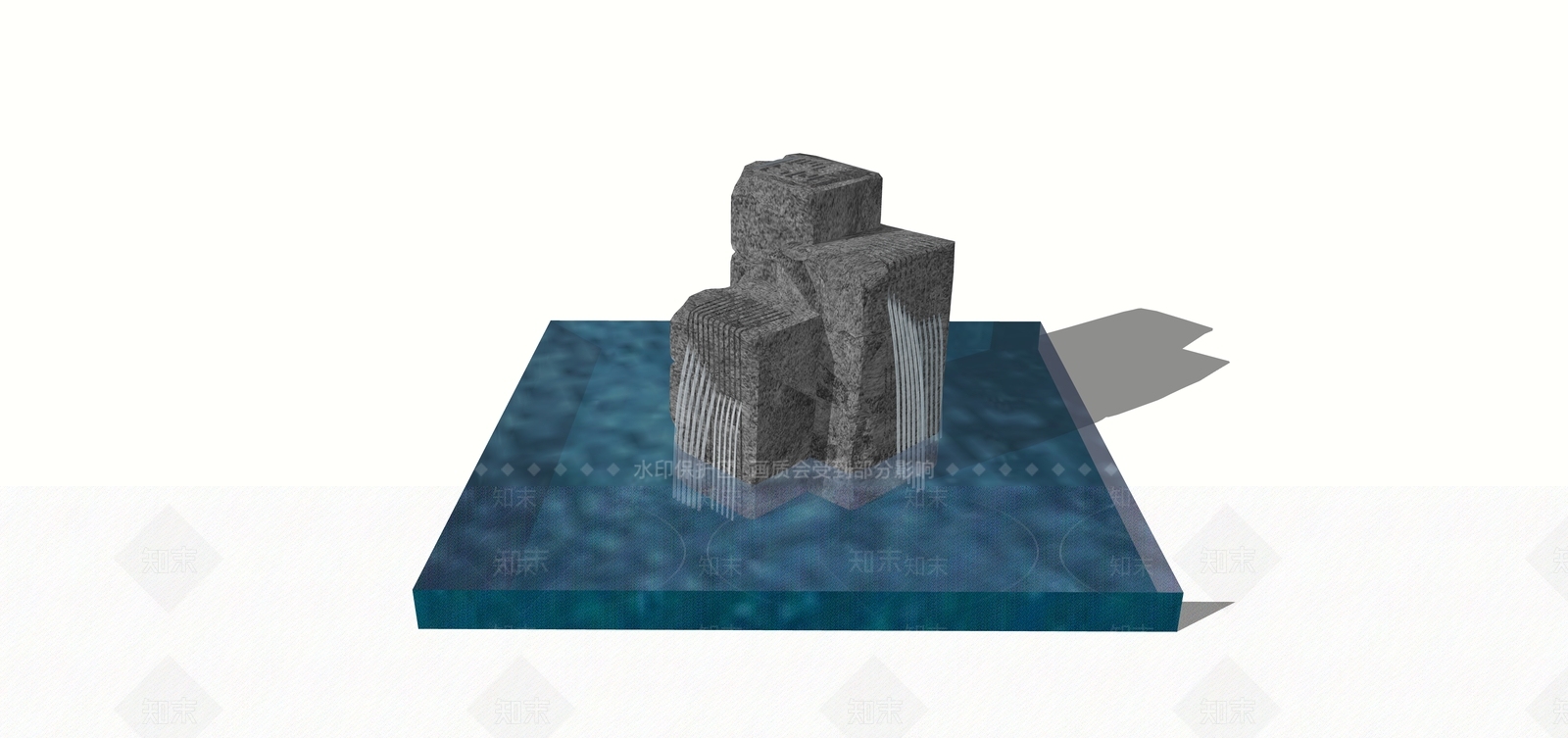 新中式景观小品SU模型下载【ID:399954338】