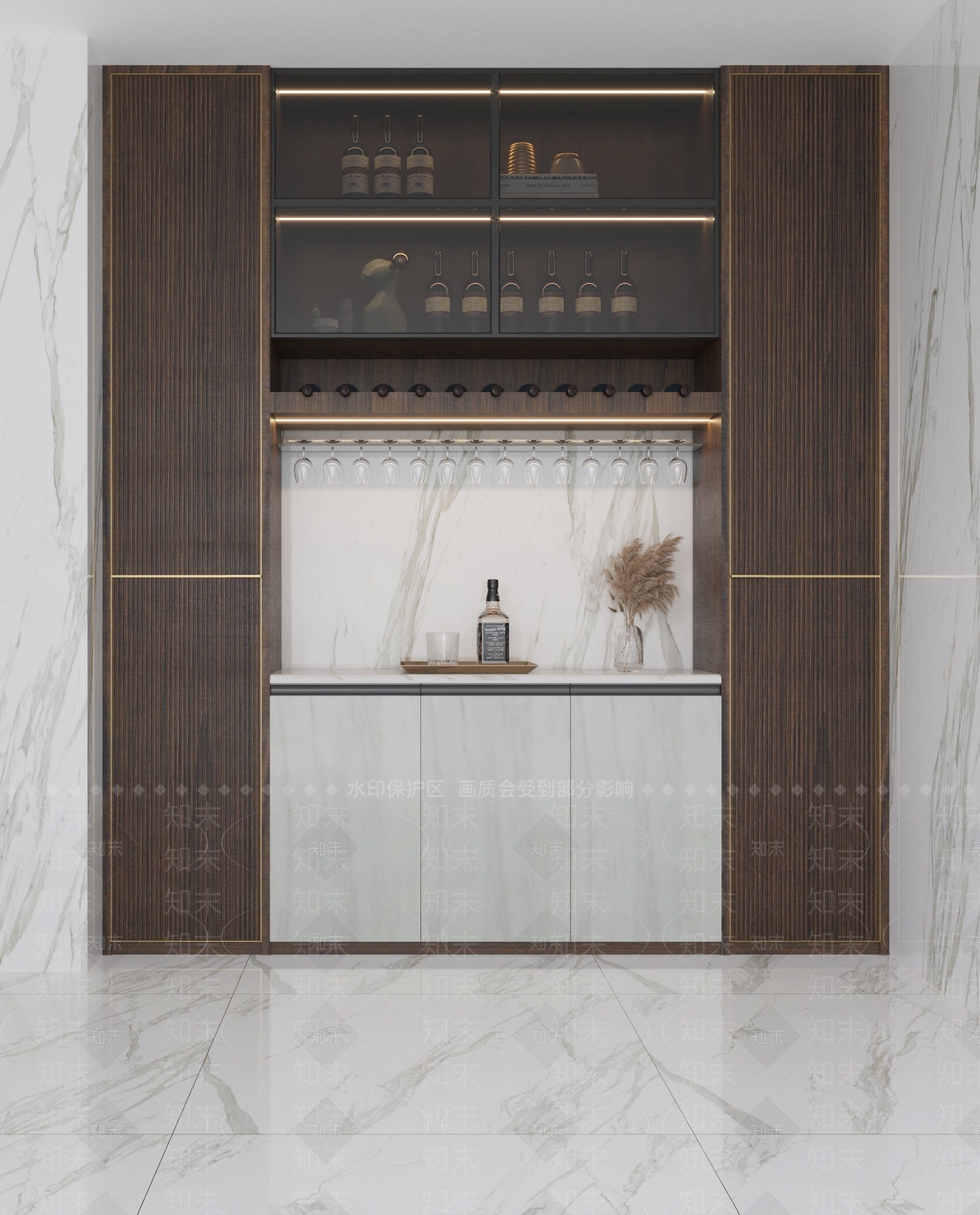 现代酒柜3D模型下载【ID:899956565】