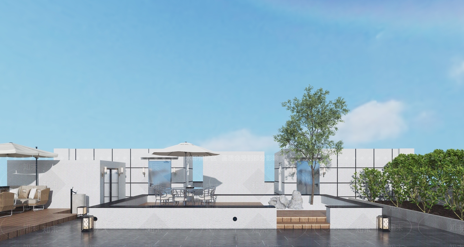 现代室外阳台3D模型下载【ID:899970423】