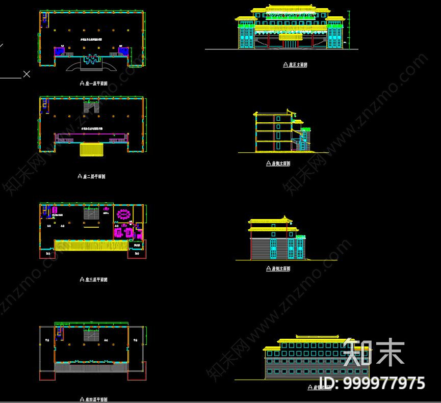 仿古建筑工厂施工图下载【ID:999977975】