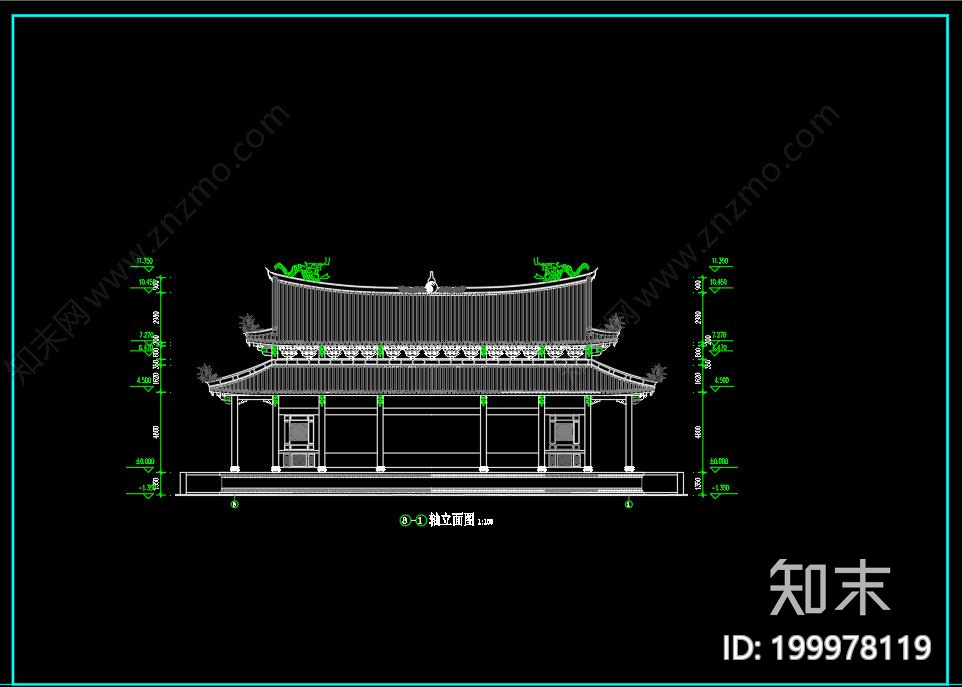 道家仿古大殿施工图下载【ID:199978119】