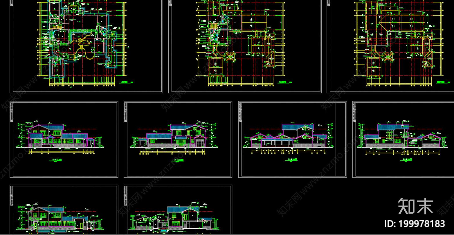 古典庭院施工图下载【ID:199978183】