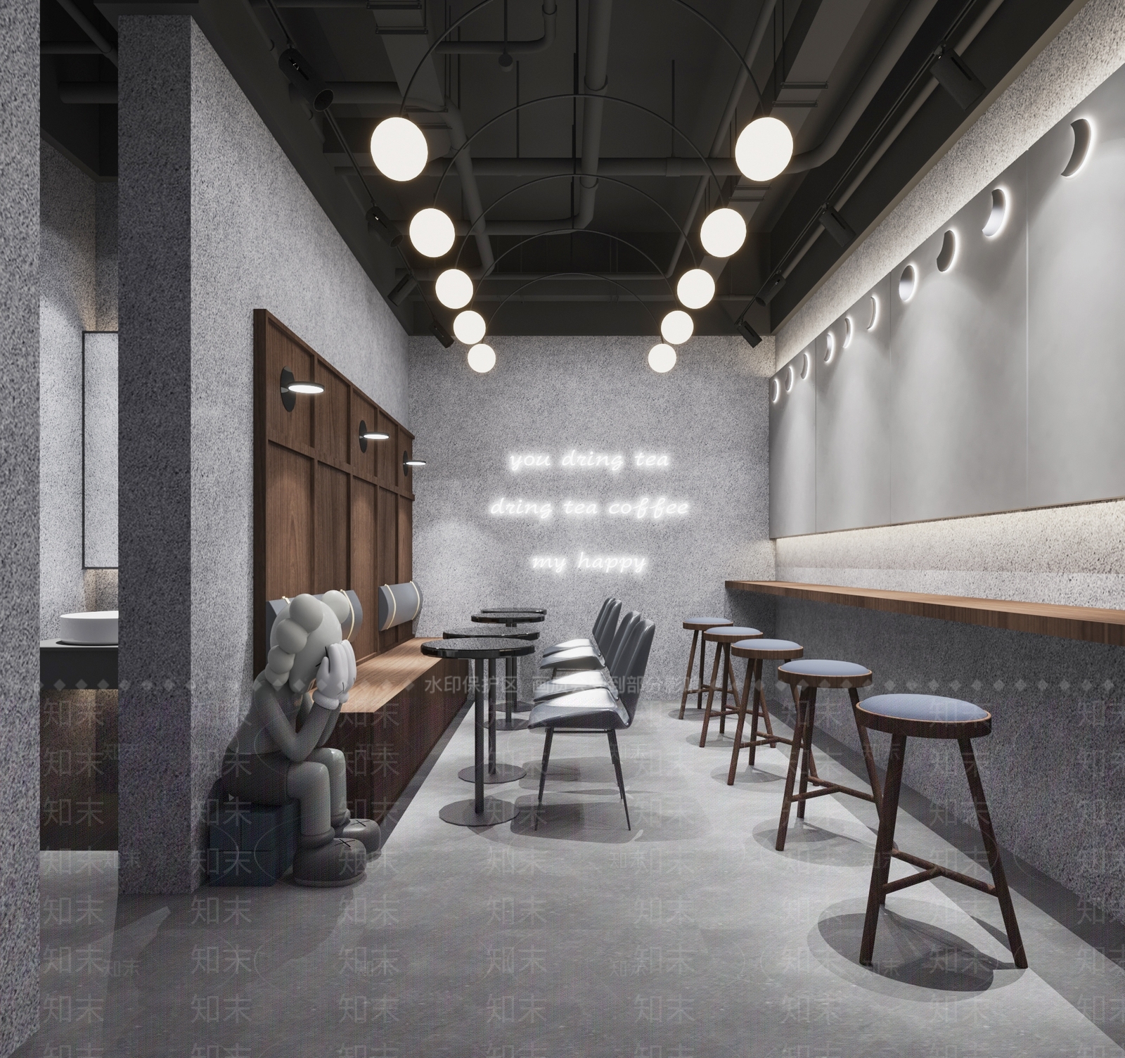现代奶茶咖啡店3D模型下载【ID:2100038341】