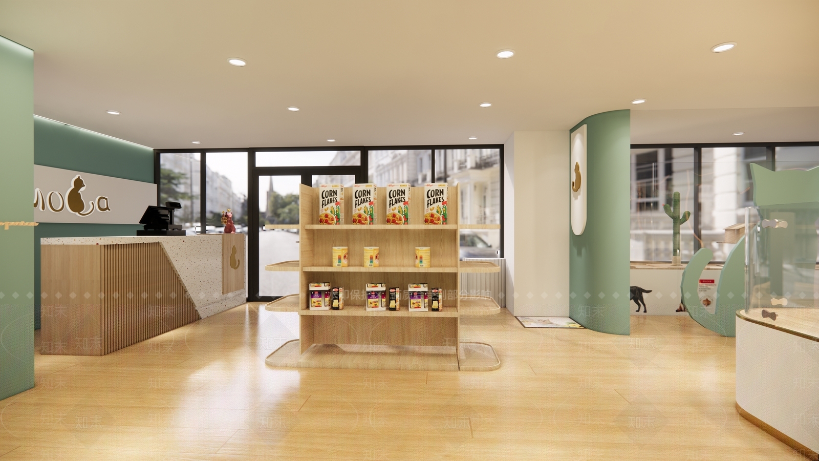 现代宠物店SU模型下载【ID:1100052502】