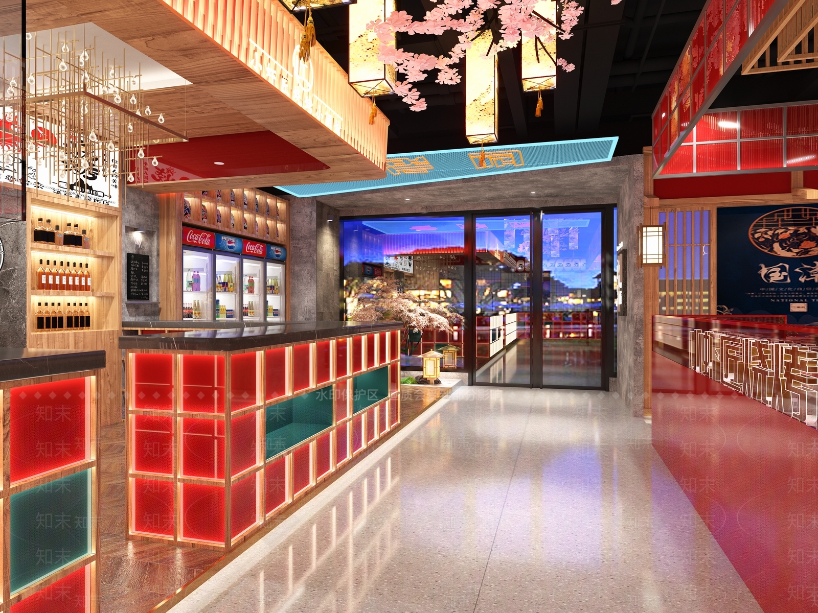 新中式国潮风火锅店3D模型下载【ID:1100061563】
