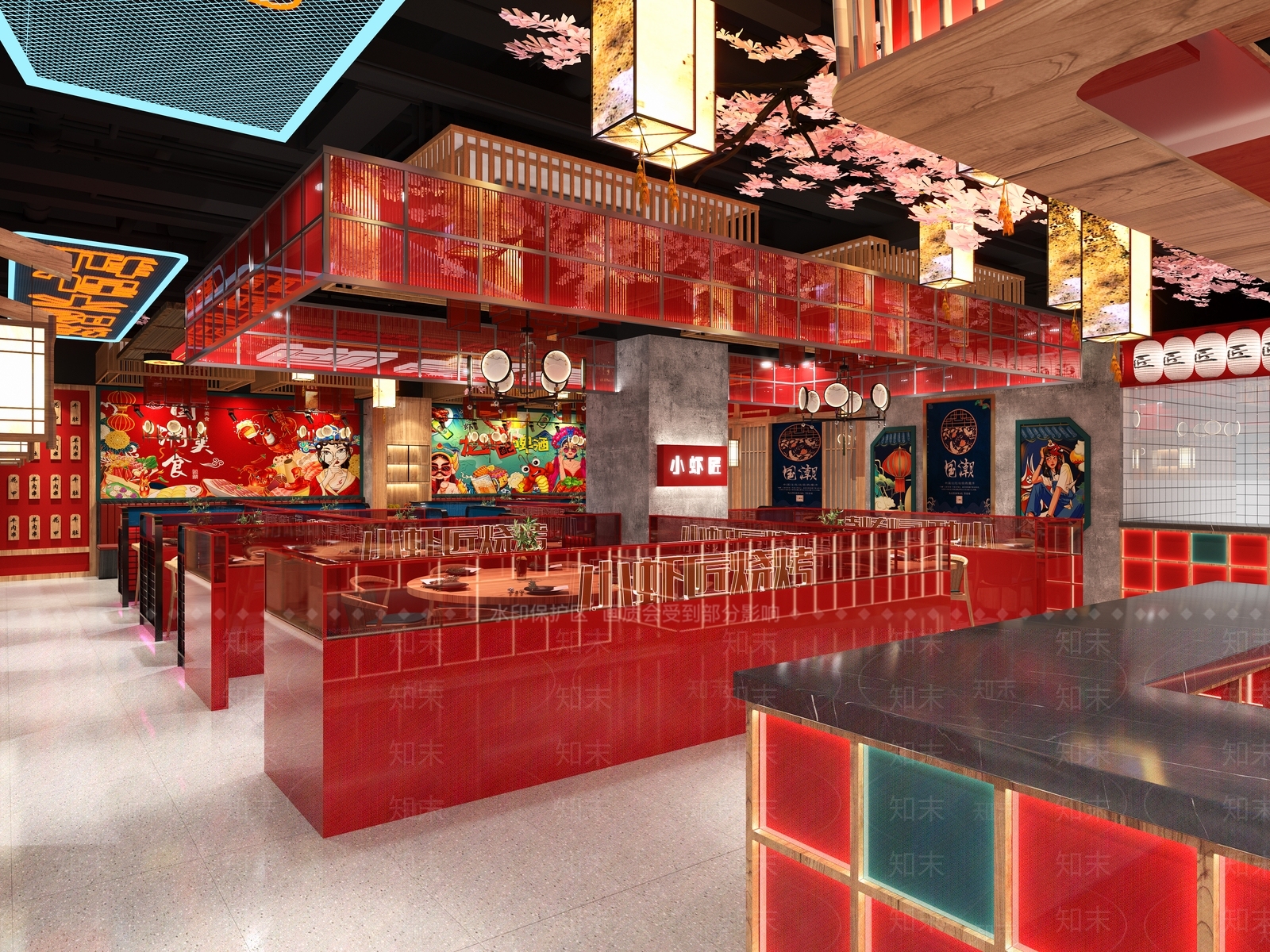 新中式国潮风火锅店3D模型下载【ID:1100061563】