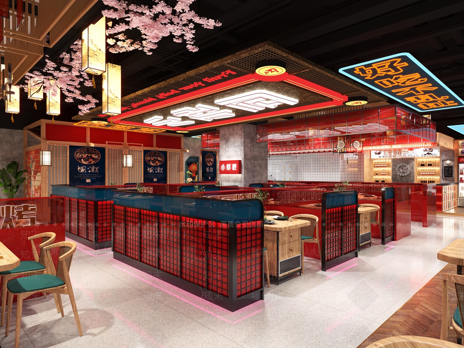 新中式国潮风火锅店3D模型下载【ID:1100061563】