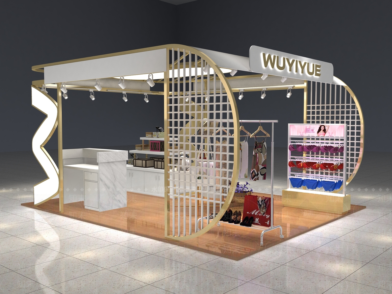 现代商场服装店3d模型下载