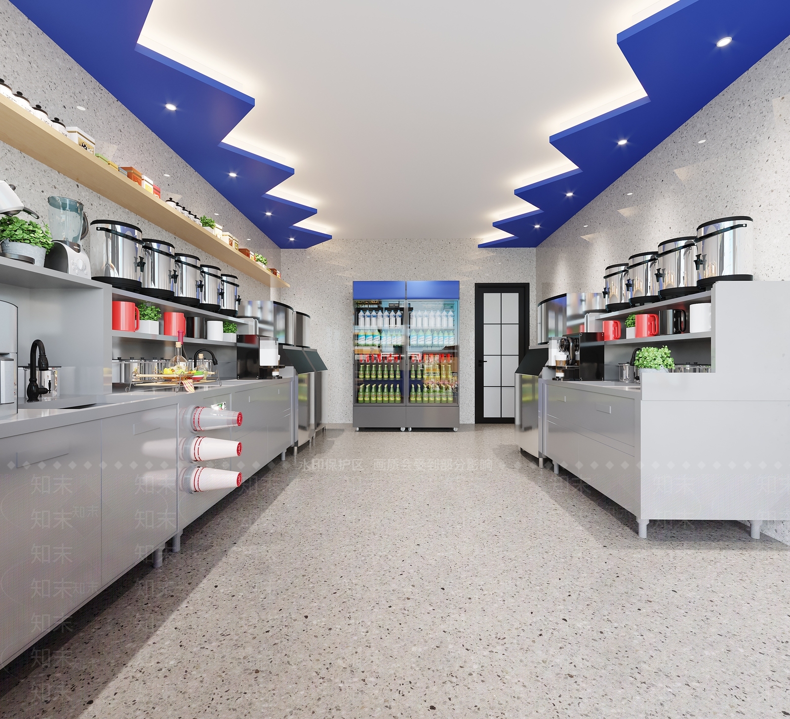 现代咖啡奶茶店3D模型下载【ID:1100073104】