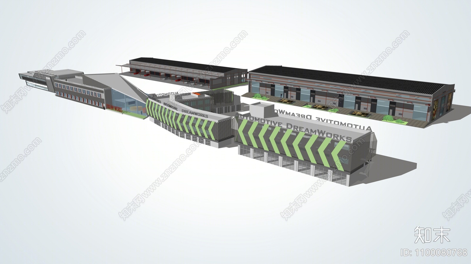 现代汽车厂房SU模型下载【ID:1100080768】