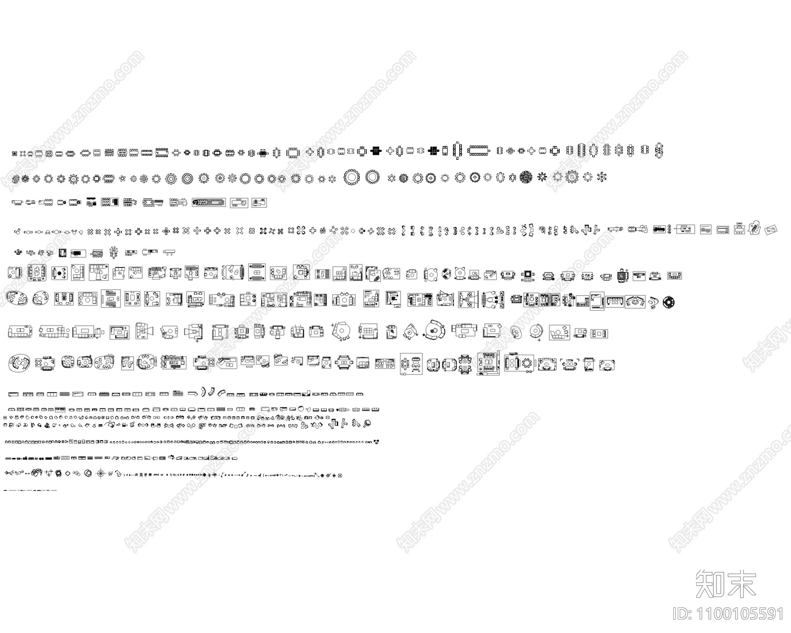 家具平面图块施工图下载【ID:1100105591】