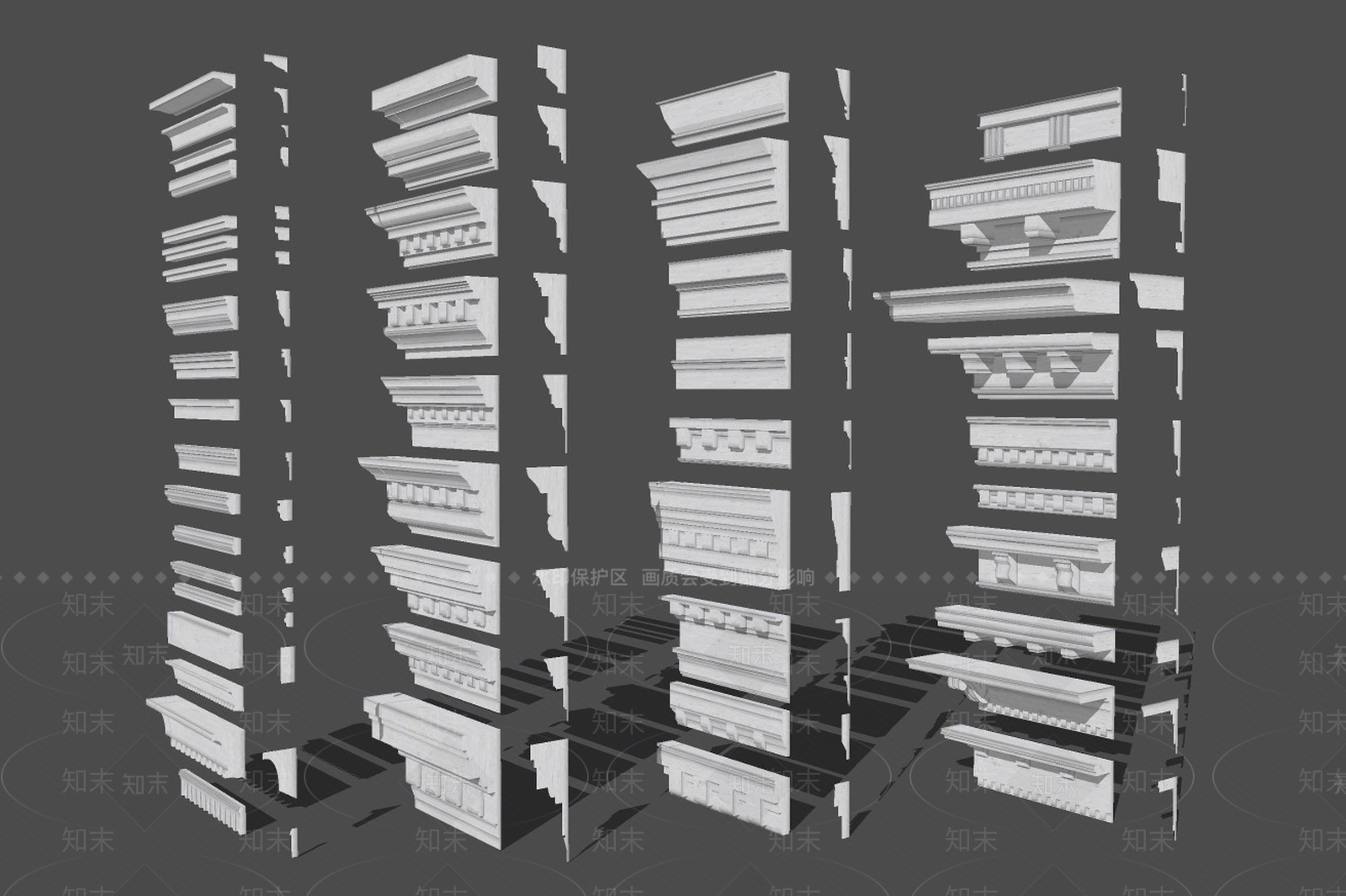 欧式石膏线SU模型精品下载_SketchUp模型_知末网