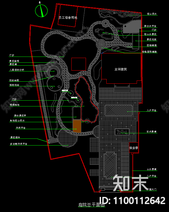 新中式庭院cad施工图下载【ID:1100112642】