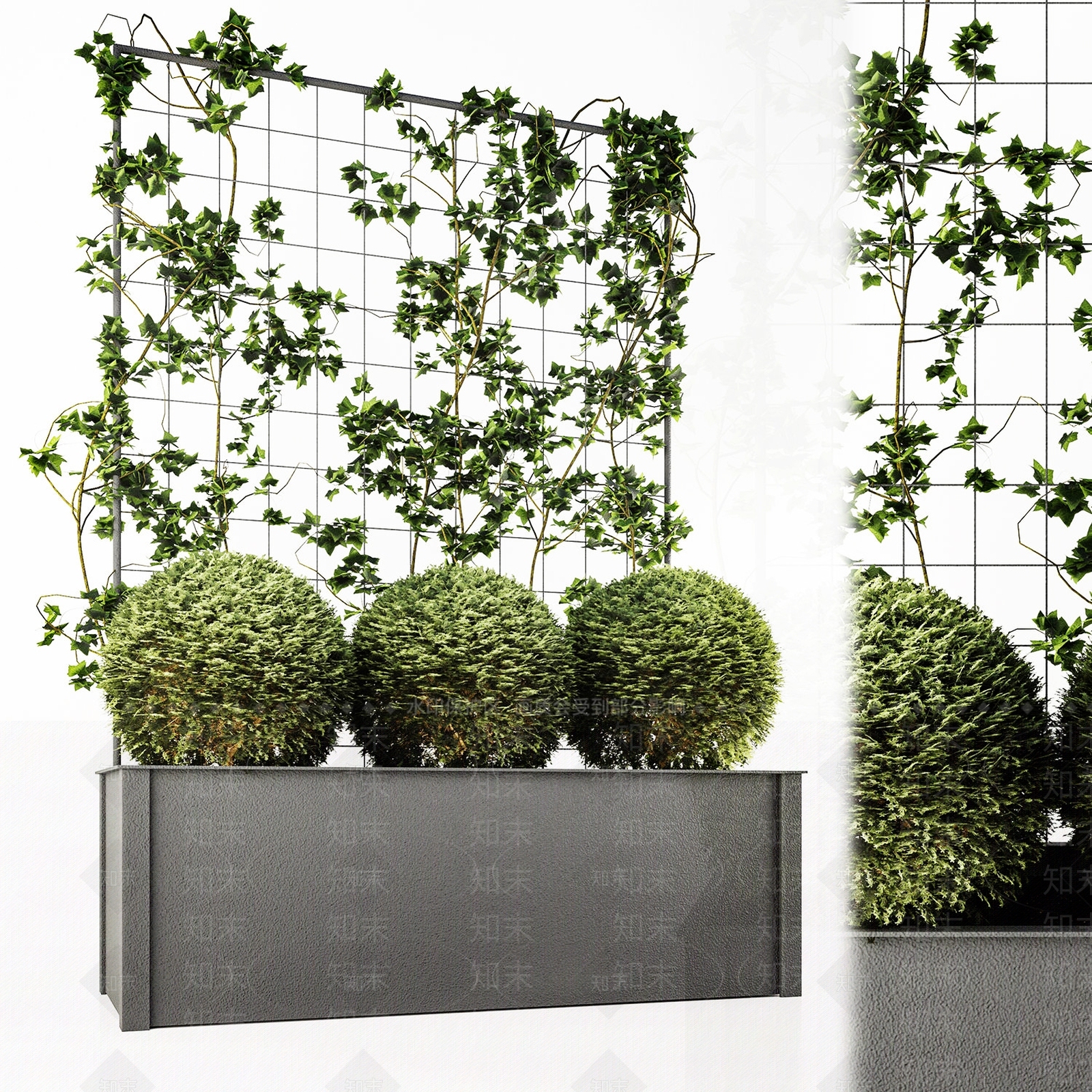 现代绿植墙3D模型下载【ID:1100118488】