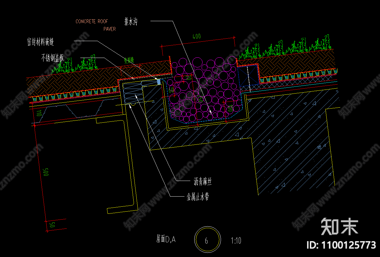 屋顶种植防水节点图施工图下载【ID:1100125773】