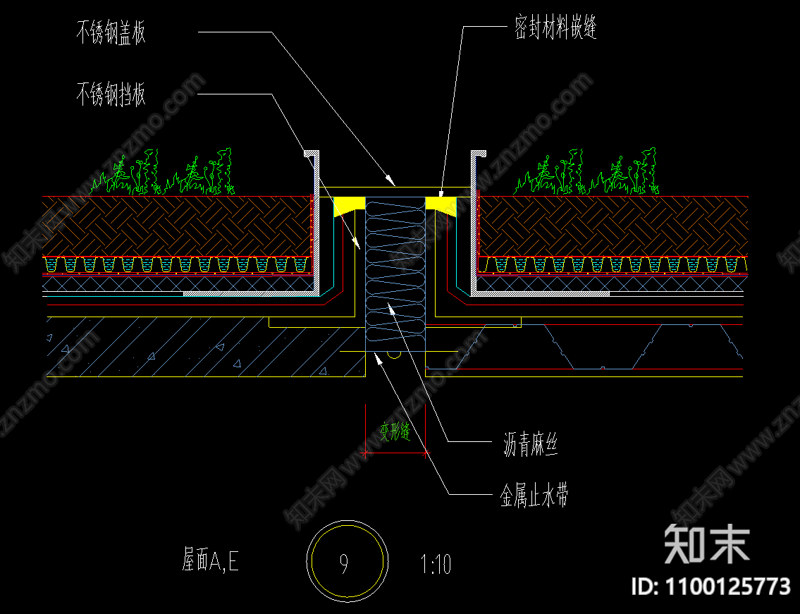 屋顶种植防水节点图施工图下载【ID:1100125773】