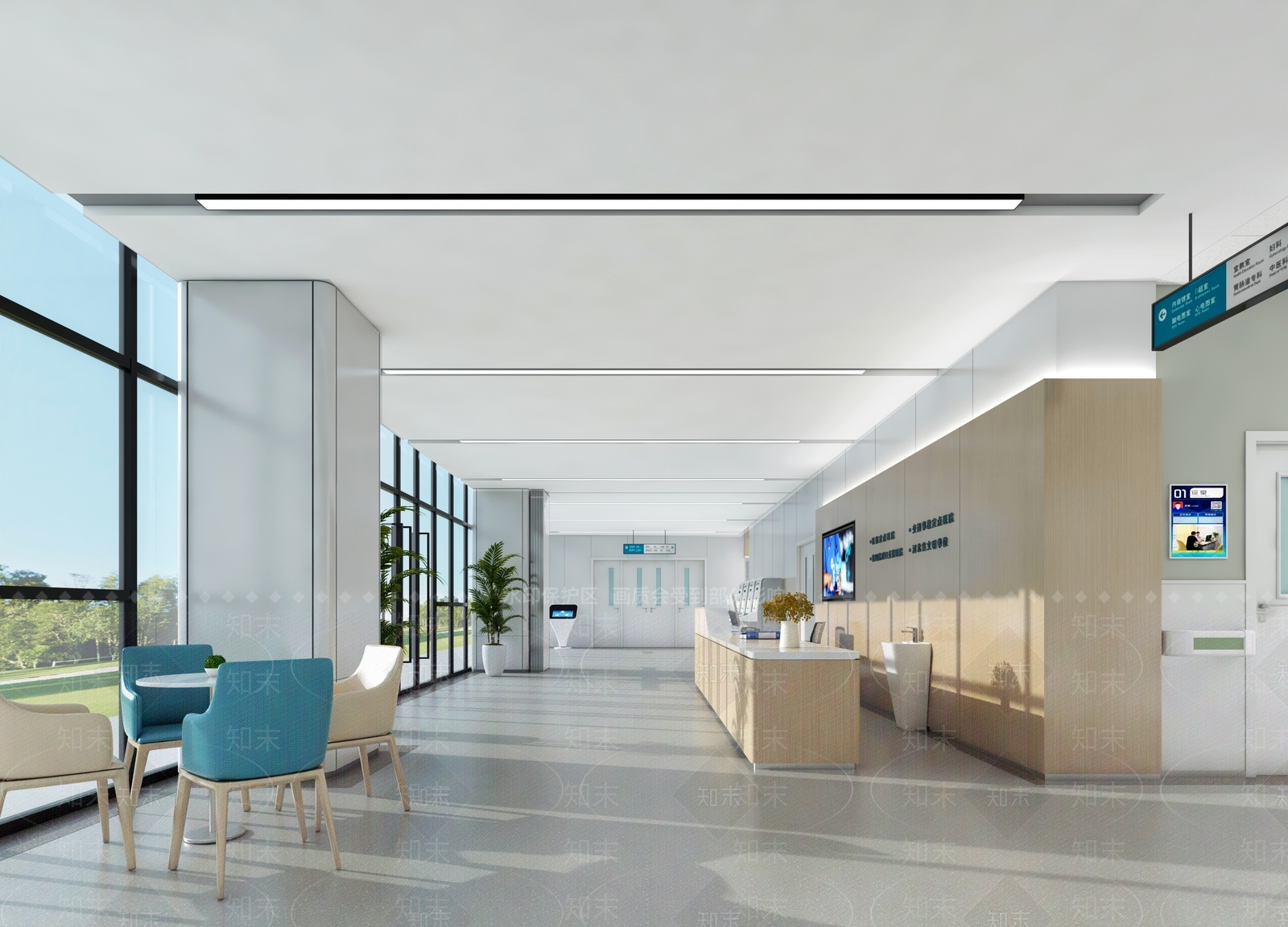 现代医院前台3D模型下载【ID:1100126189】